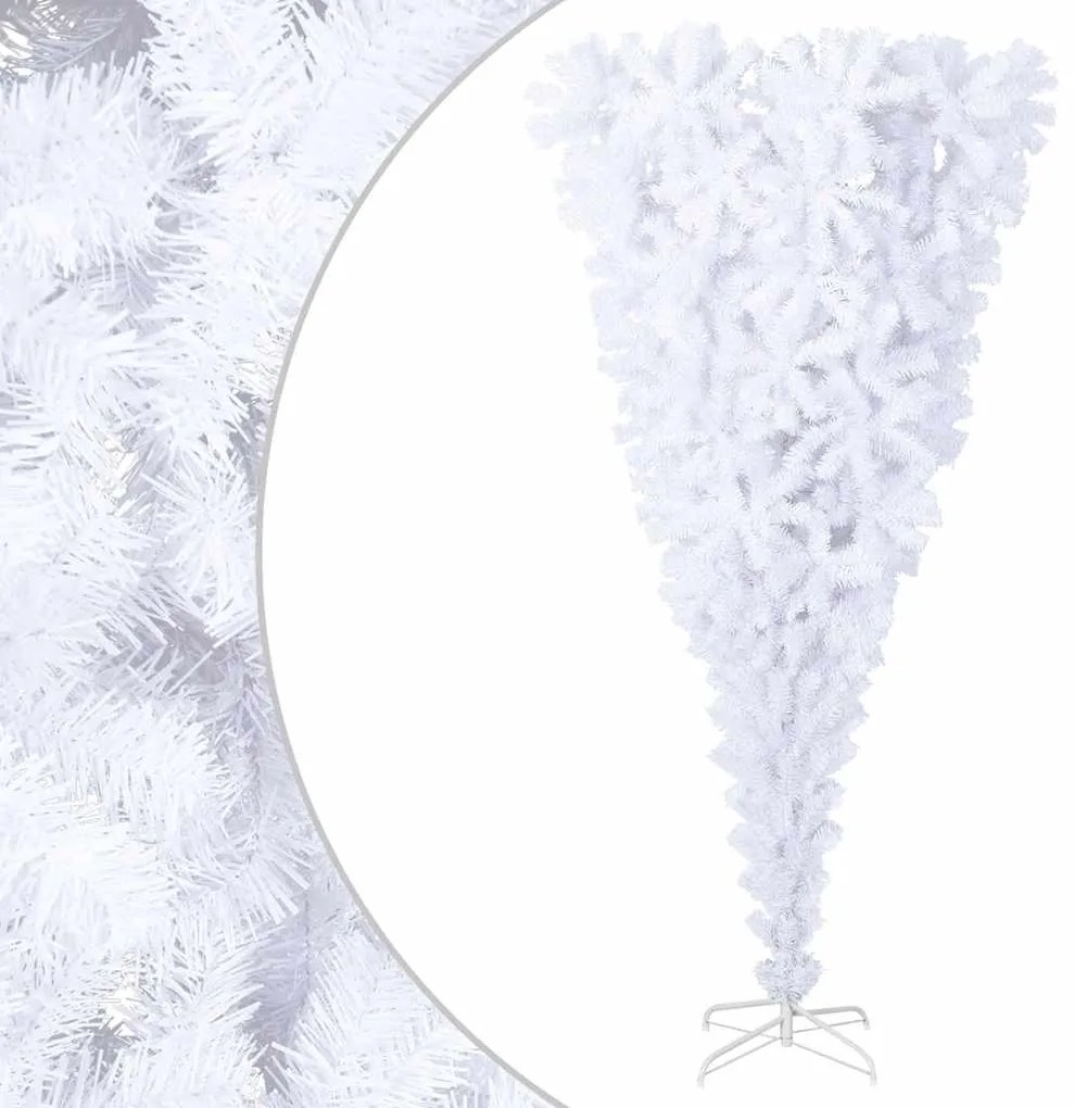 Árvore de Natal artificial invertida com suporte 180 cm branco