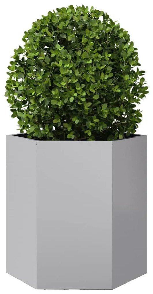 Vaso/floreira de jardim hexagonal 46x40x45 cm aço galvanizado