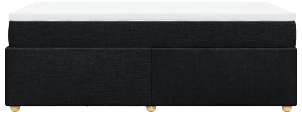 Cama com molas/colchão 80x200 cm tecido preto
