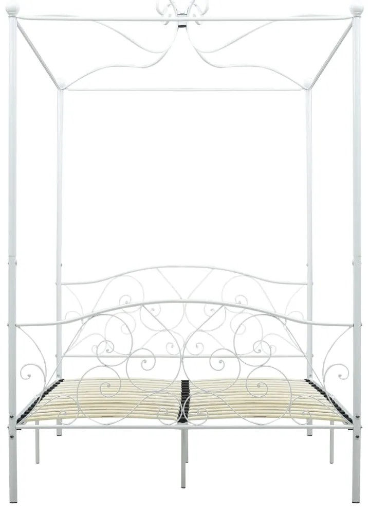 Estrutura de cama com dossel 120x200 cm metal branco
