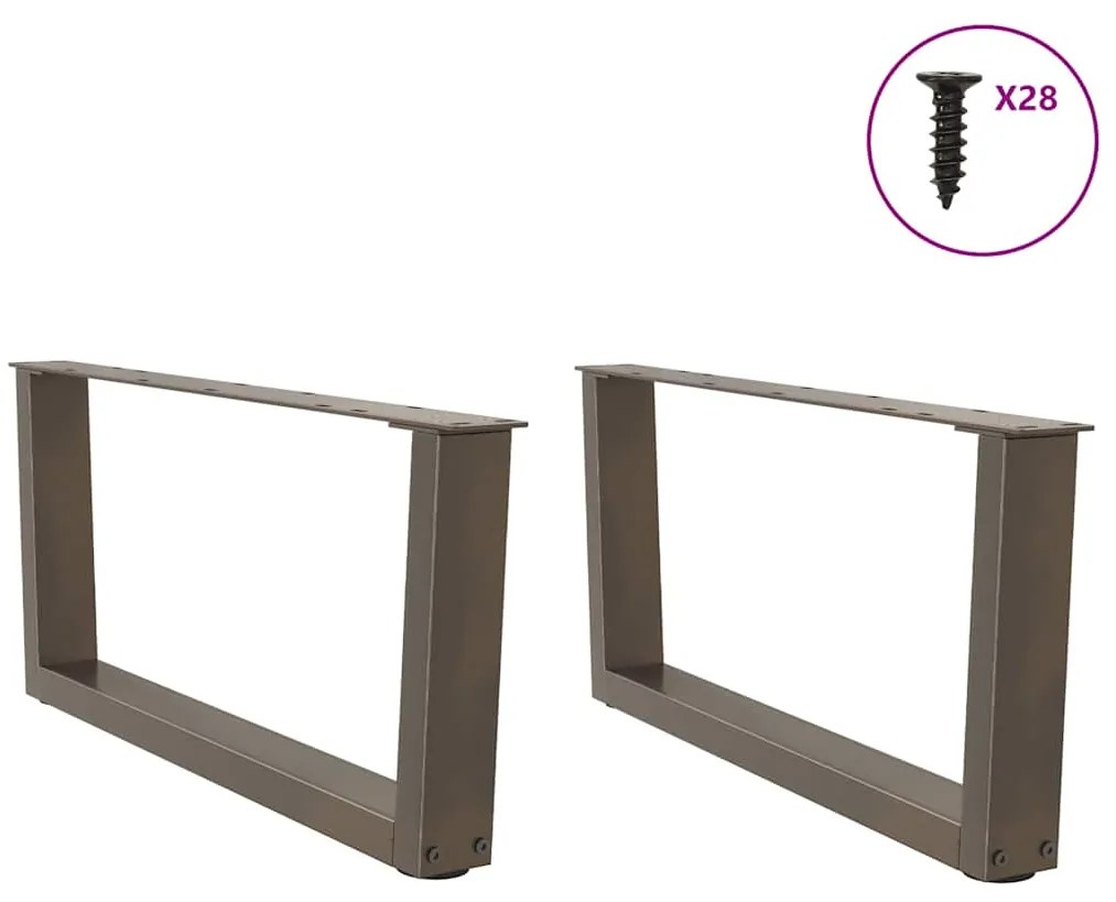 Pés para mesa de centro em formato de V, 2 peças, aço natural, 70x(30-
