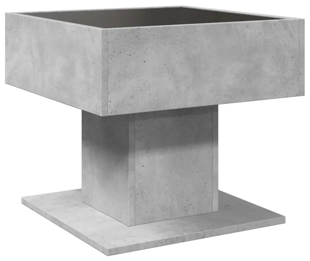 Mesa de centro c/ LEDs 50x50x45 cm madeira processada