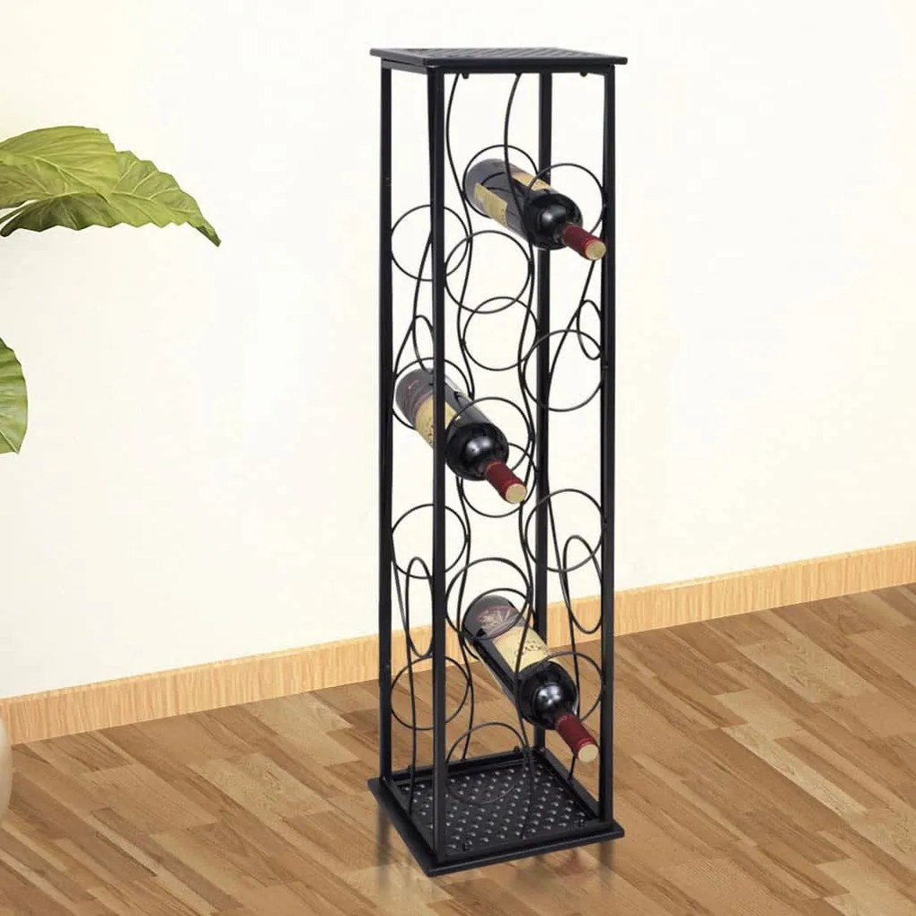 240941 vidaXL Garrafeira de metal, suporte para 8 garrafas de vinho