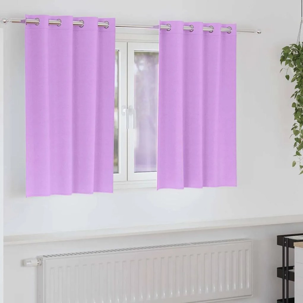 vidaXL Cortinas Blackout com Argolas 2 pcs Roxo 140 x 140 cm Poliéster
