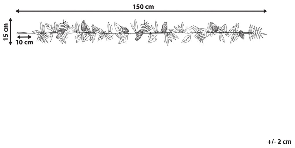 Guirlanda de Natal laranja 150 cm MARBELLA Beliani