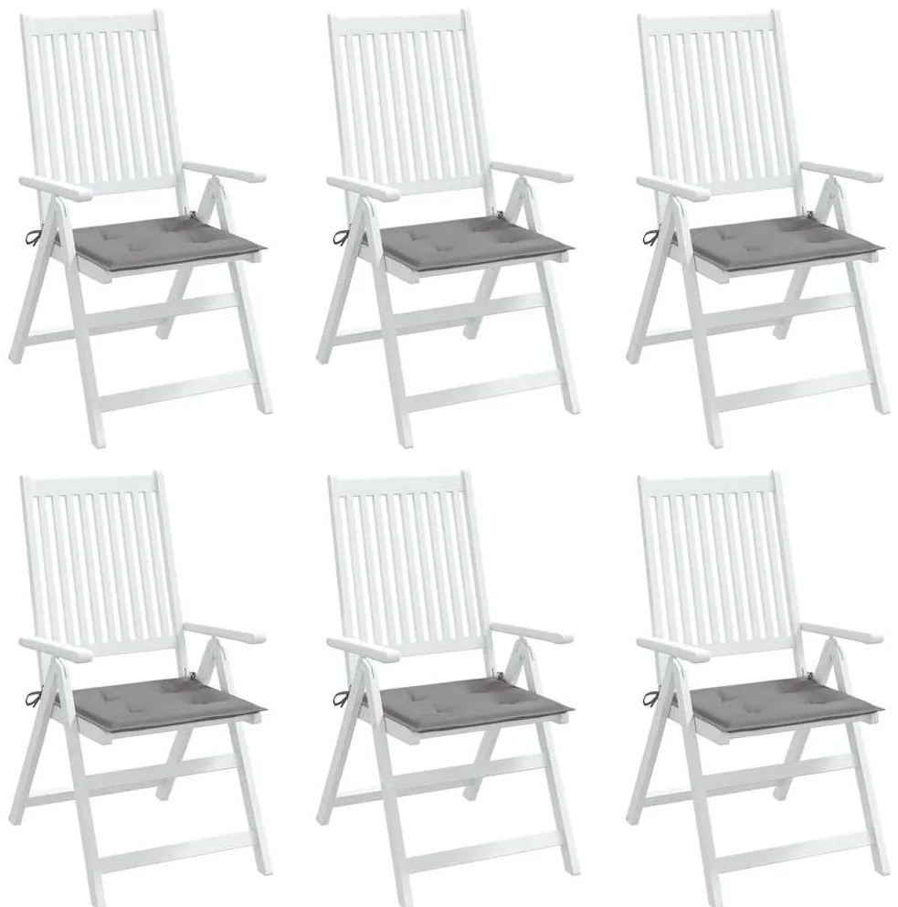 Almofadões p/ cadeiras jardim 6pcs 40x40x4 cm oxford cinza