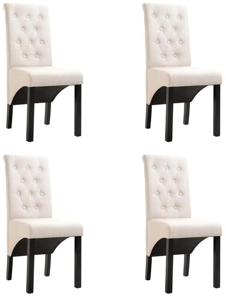 Cadeiras de jantar 4 pcs tecido cor creme