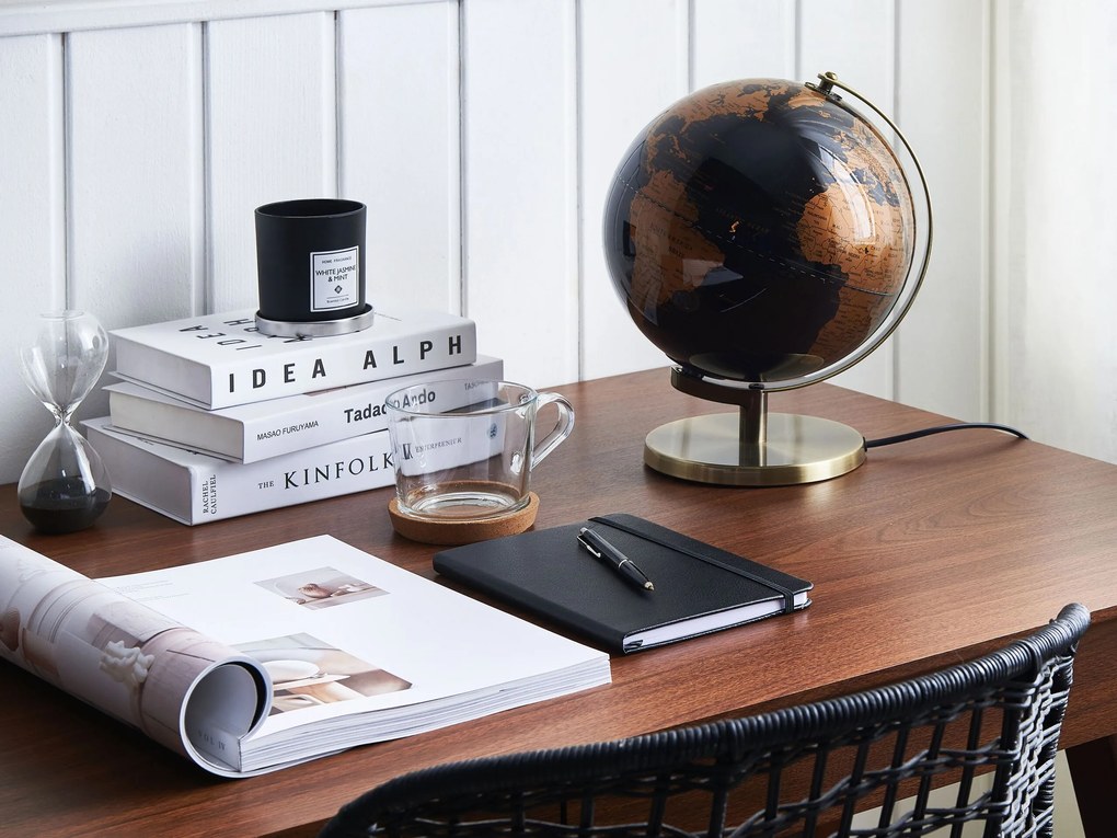 Globo decorativo em preto e cobre com LED 32 cm MAGELLAN Beliani