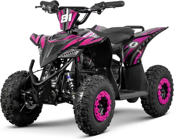 Mini moto 4 elétrica infantil - VOLT 1000 W 36 V, com 3 velocidades reguláveis, c/ marcha atrás Rosa