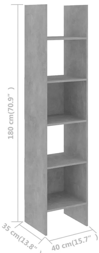 Estante 40x35x180 cm contraplacado cinzento cimento