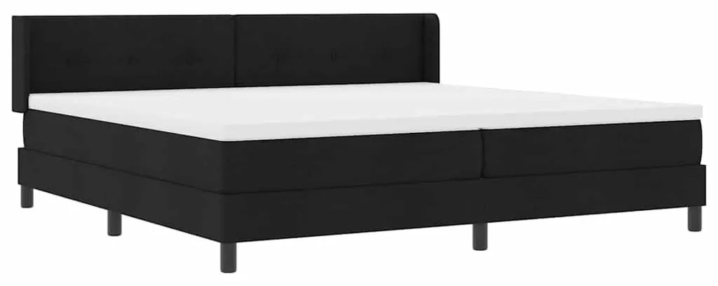 Cama Box com cabeceira Preto 200 x 200 cm Tecido e Espuma