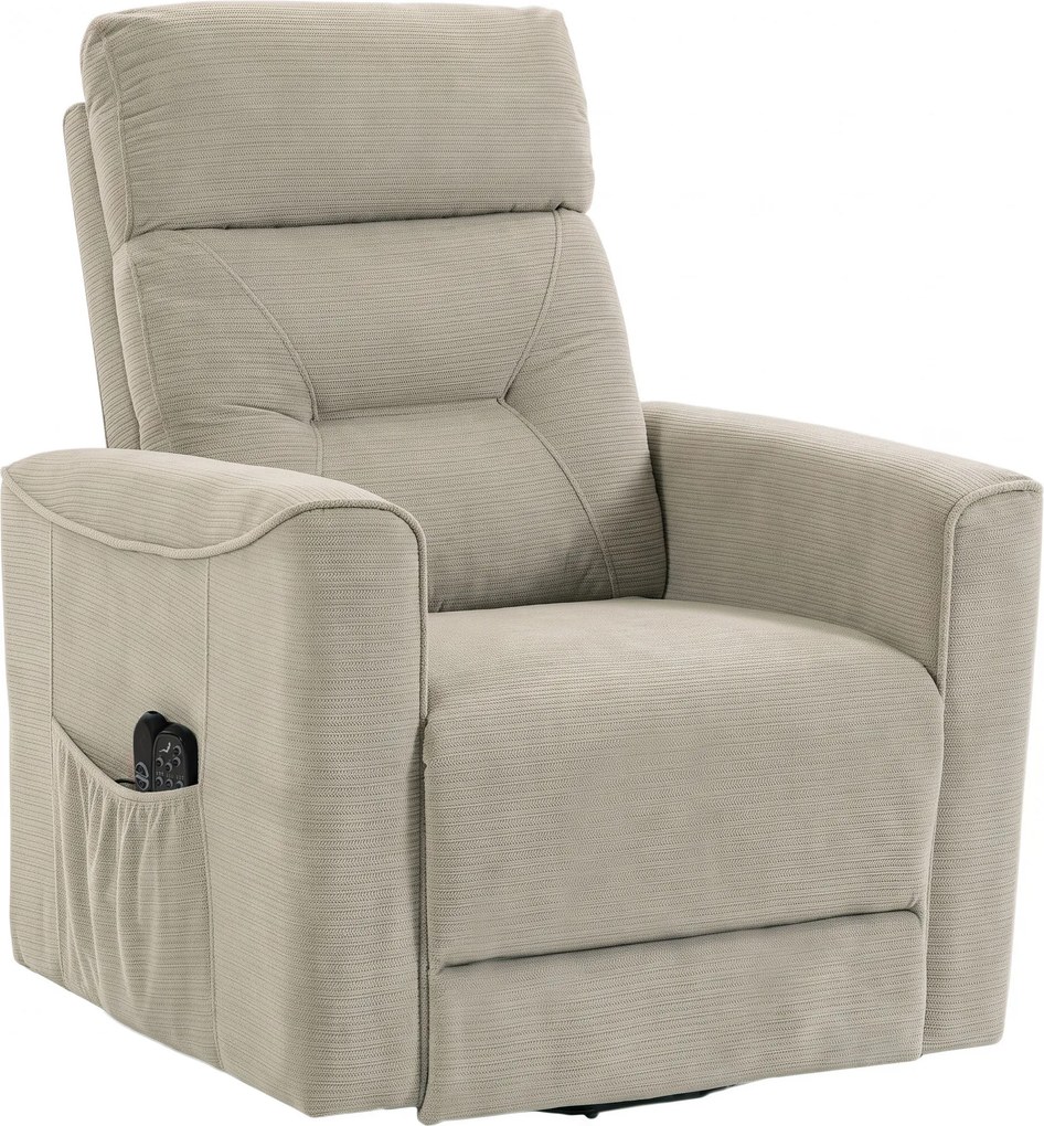 HOMCOM Poltrona relax com assistência elétrica para levantar, massagem &amp; aquecimento, poltrona chenille com molas ensacadas, Greige | Aosom Portugal