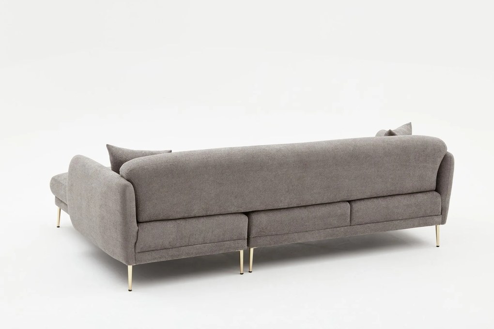Sofá-Cama de Canto Simena – Cinzento Dourado – 266 x 133 cm