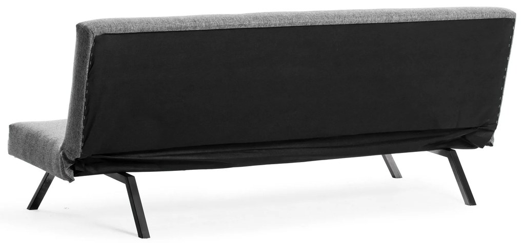 Sofá-Cama Zola de 3 Lugares com Estrutura Metálica – 180x102 cm – Cinz