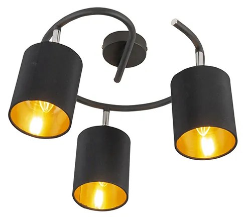 Candeeiro de teto inteligente moderno preto incl. 3 WiFi B35 - Lofty