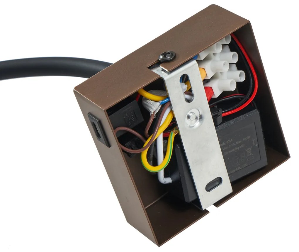 Candeeiro de Parede Moderno Bronze com Porta USB-C - Gosna