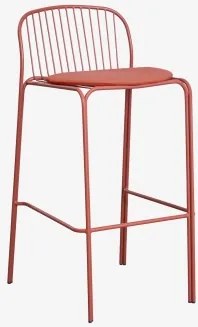 Pack De 4 Bancos Altos De Jardim Em Aço Anerina Terracota & ↑75 Cm & Terracota - Sklum