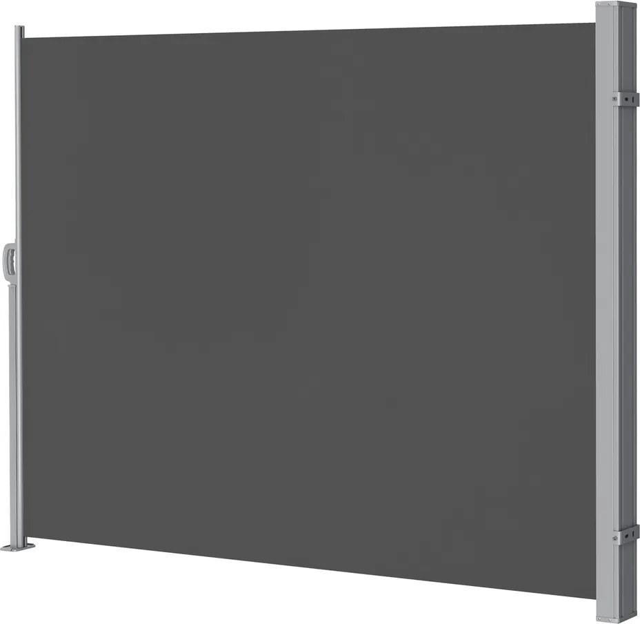 Toldo lateral 160 x 500 cm com caixa de aço, resistente à ferrugem, extensível Antracite