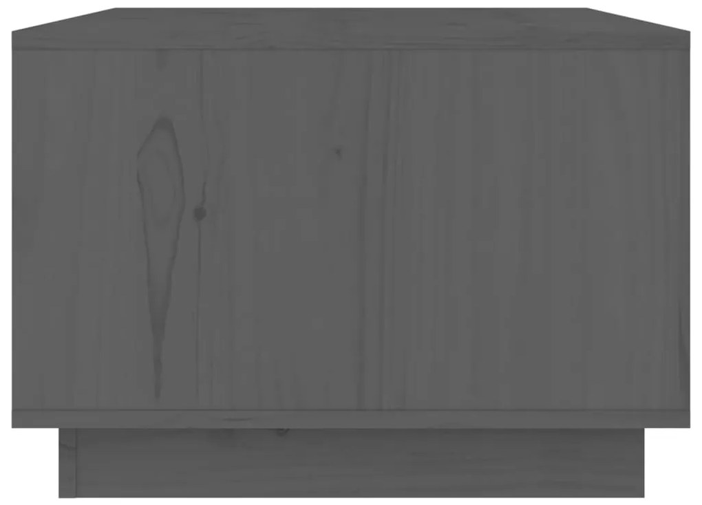 Mesa de centro 80x50x35 cm madeira de pinho maciça cinzento