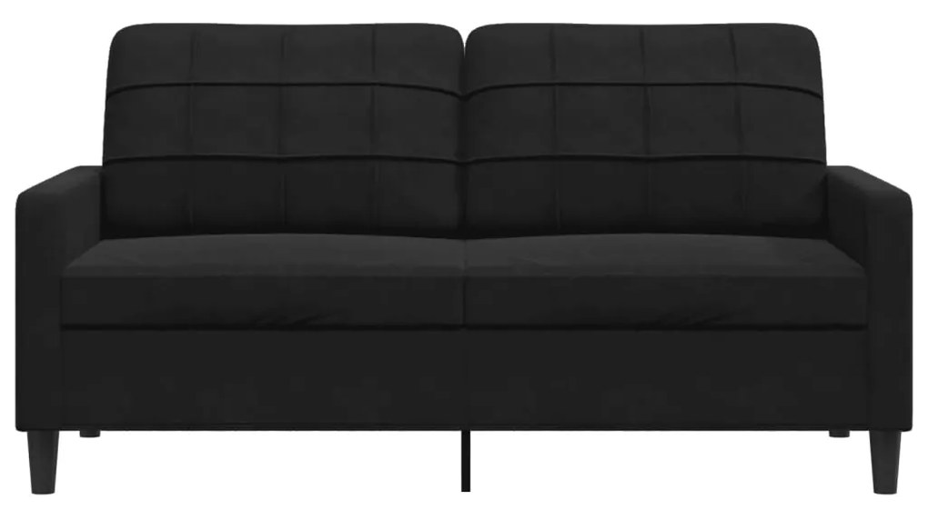 Sofá de 2 lugares veludo 140 cm preto