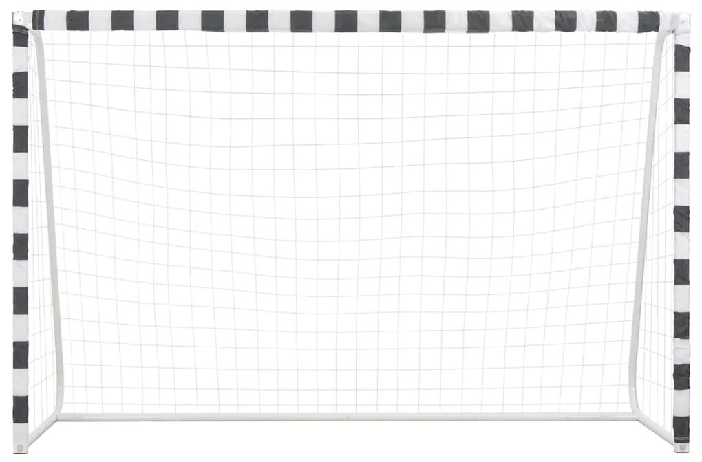 Baliza de futebol 300x200x90 cm metal preto e branco