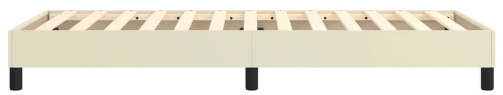 Estrutura de cama 90x190 cm couro artificial cor creme