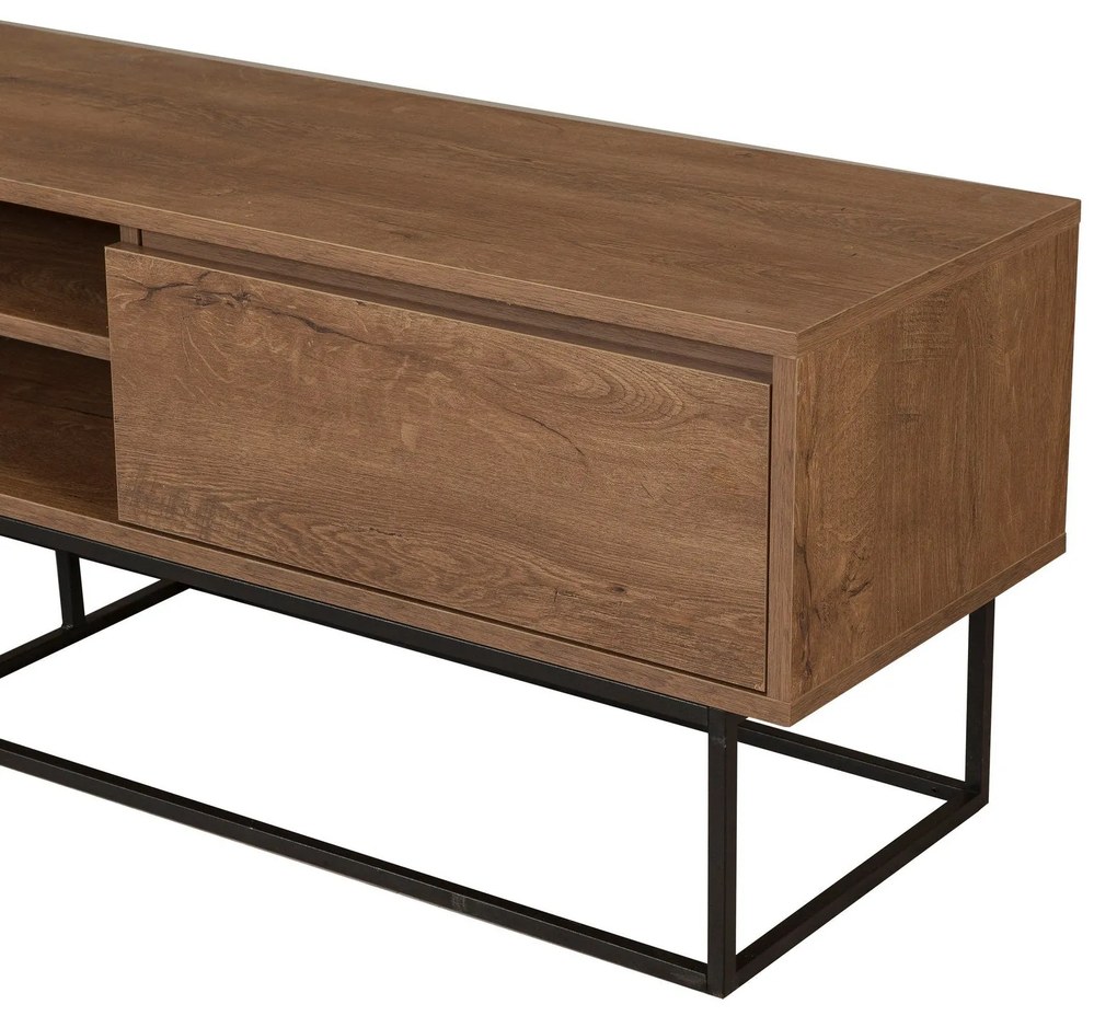 Conjunto de Móveis de Sala Laxus – Nogueira/Preto – 90x39x40 cm