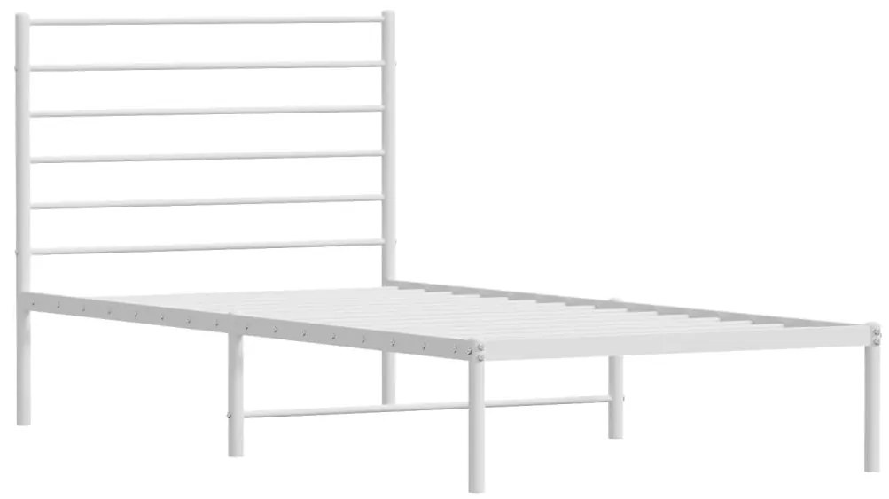 Estrutura de cama com cabeceira 80x200 cm metal branco