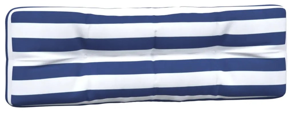 Almofadões p/ móveis de paletes 2 pcs tecido riscas azul/branco