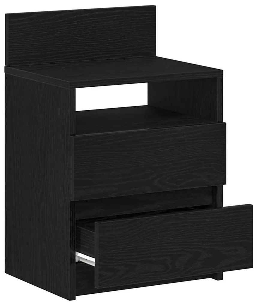 Mesas de cabeceira 2 pcs com 2 gavetas 40x33x60 cm preto