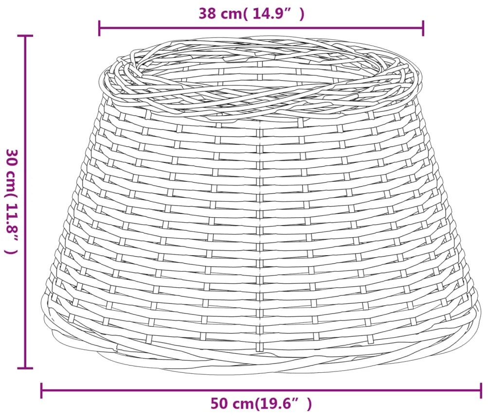 Abajur Ø50x30 cm vime castanho