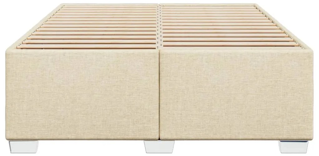 Estrutura de cama sem colchão 140x200 cm tecido cor creme