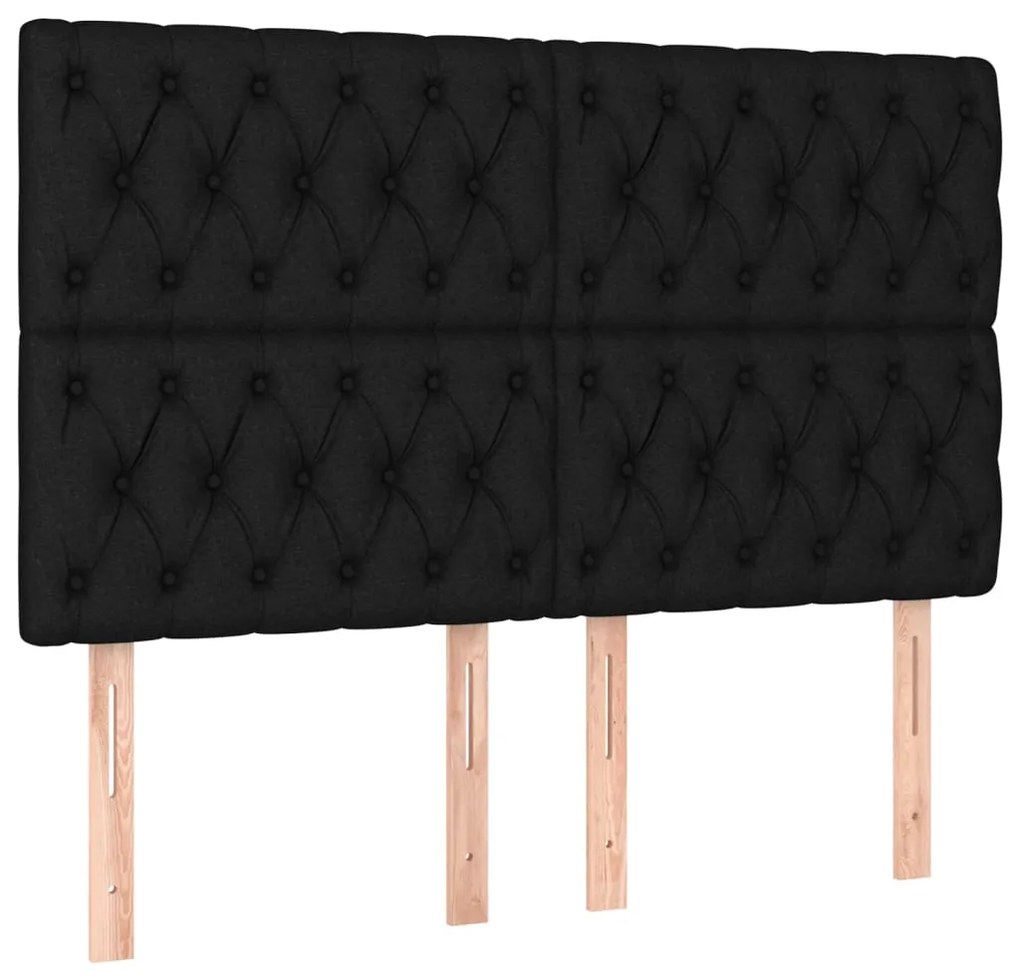 Estrutura de cama sem colchão 160x200 cm tecido preto