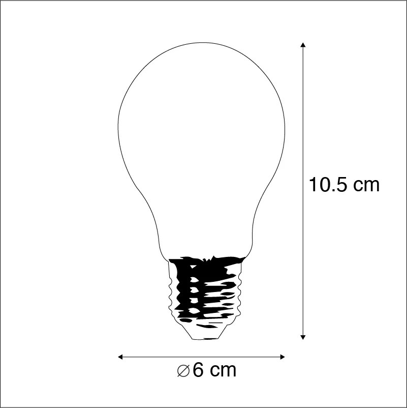 Conjunto de 5 lâmpadas LED E27 reguláveis Goldline 5W 380lm 2200K