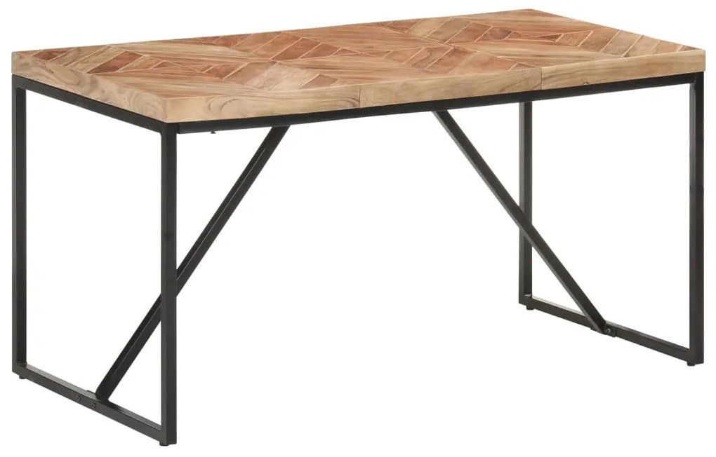 Mesa de jantar 140x70x76 cm madeira acácia maciça e mangueira
