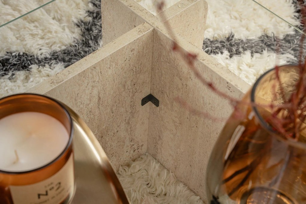 Mesa de Centro Flavio – Travertino – 105x30x65 cm