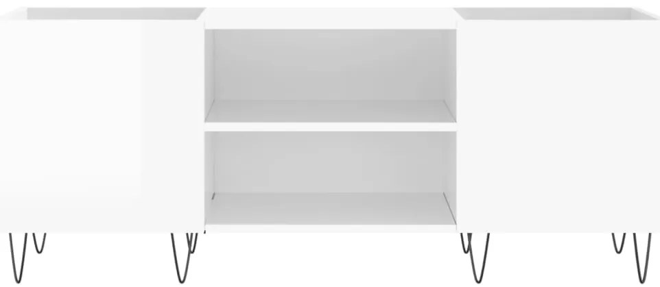 Armário p/ discos 121x38x48 cm deriv. madeira branco brilhante