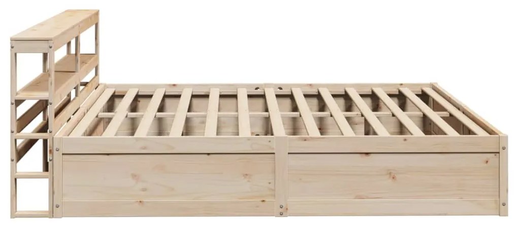Estrutura de cama com cabeceira 200x200 cm pinho maciço