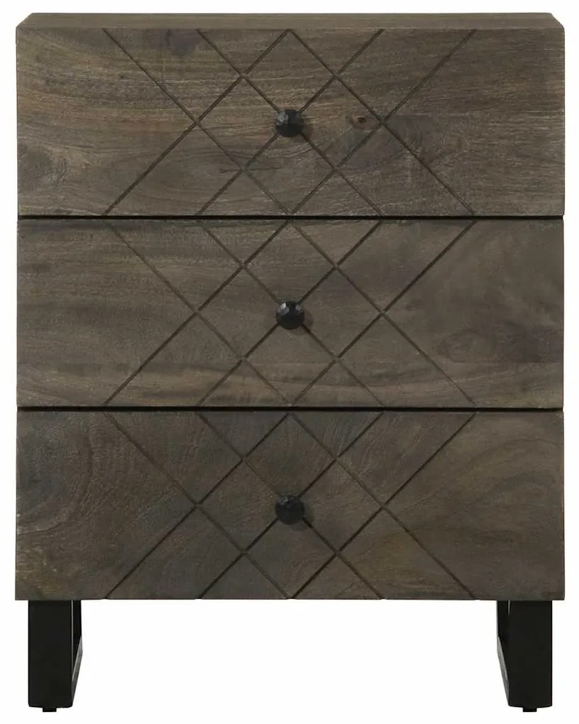 Mesa de cabeceira preto 50x33x62 cm madeira de mangueira maciça