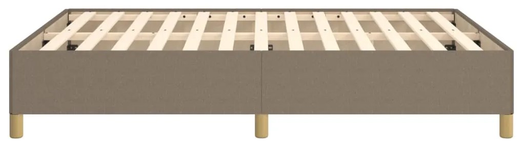 Cama sem colchão 140x190 cm tecido castanho-acinzentado