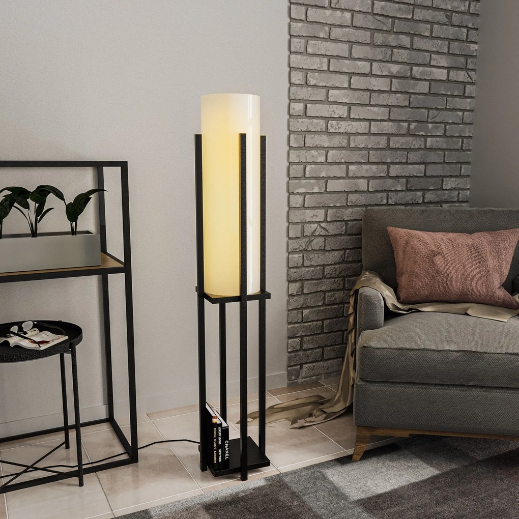 Candeeiro de Pé Shelf Lamp – Preto – 25x25x130 cm