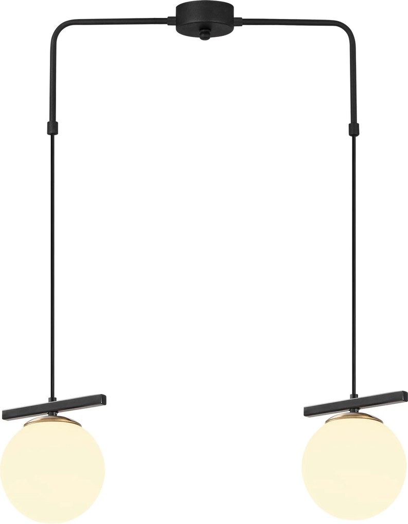 Chandelier Uzum – Branco e Preto – 64 x 15 cm
