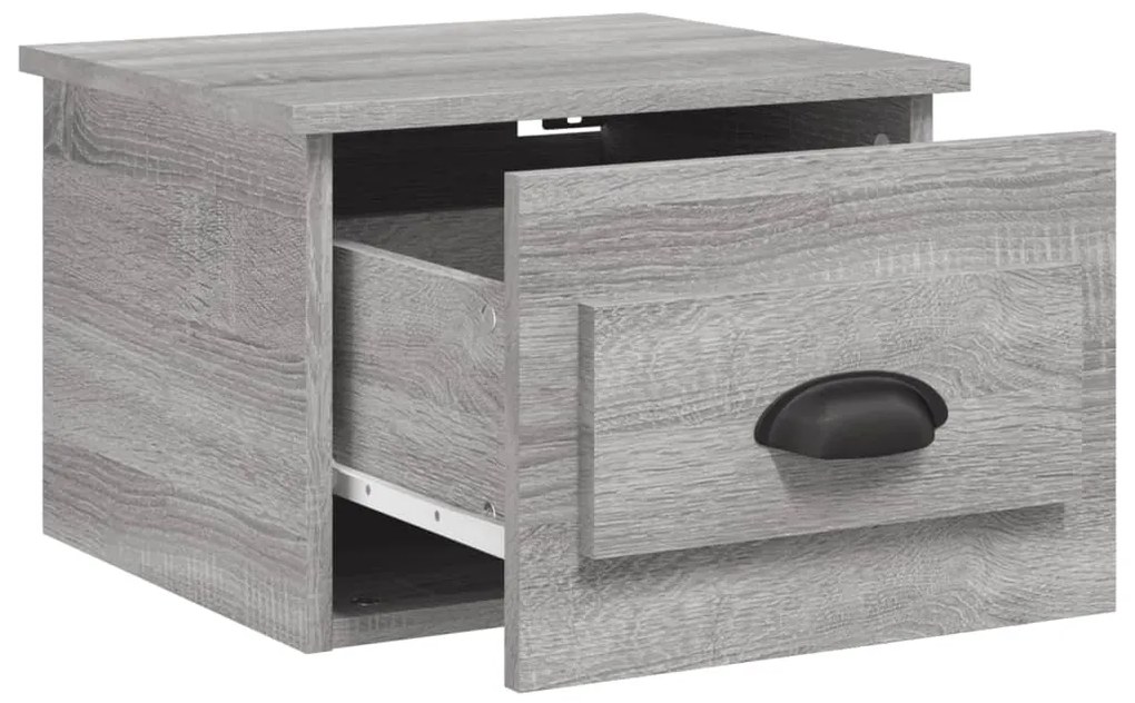 Mesa de cabeceira de parede 41,5x36x28 cm cinzento sonoma