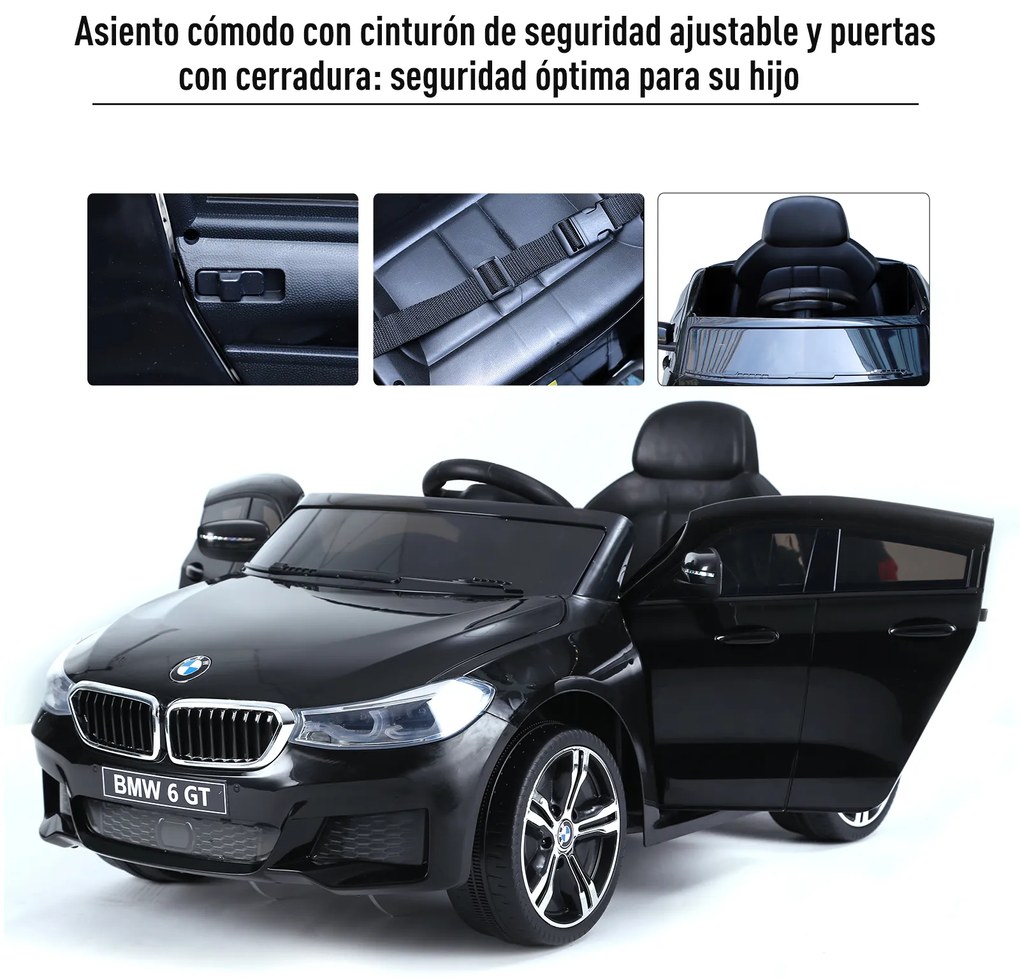 Carro elétrico para criança BWM 6GT a partir de 3 anos de idade com controle remoto Carga 30 kg 106x64x51cm