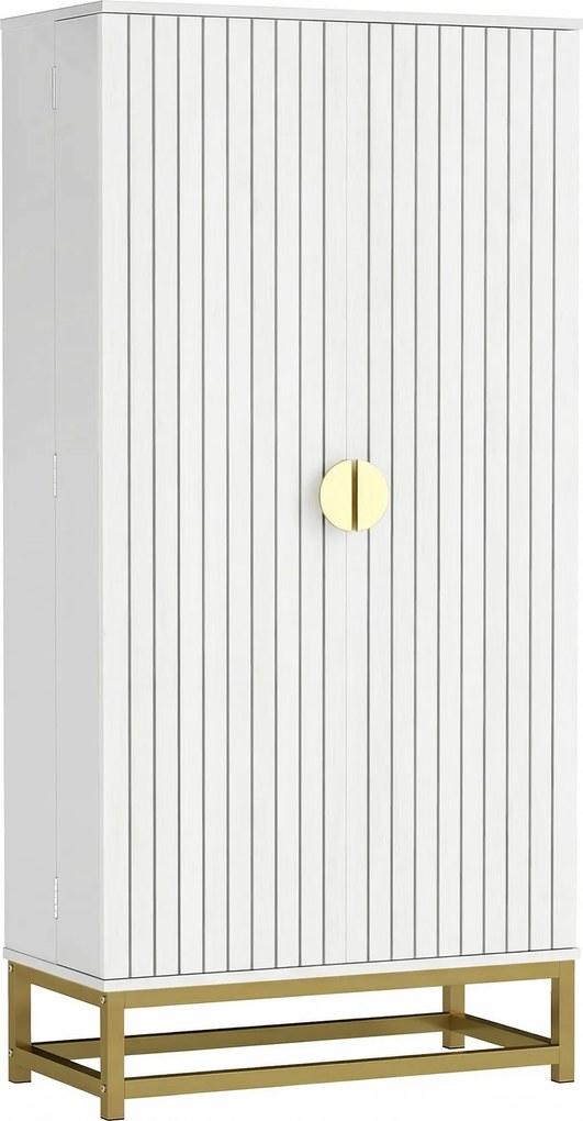 Armário de Cozinha, 58 x 29 x 119,5 cm, Prateleiras Ajustáveis, Branco