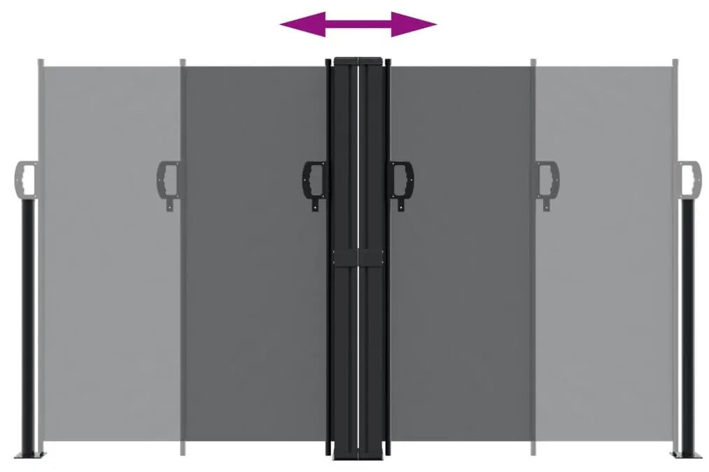 Toldo lateral retrátil 140x600 cm preto