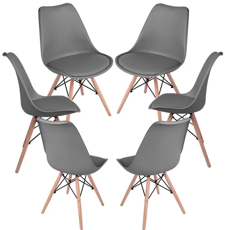 Pack 6 Cadeiras Tilsen - Cinza escuro