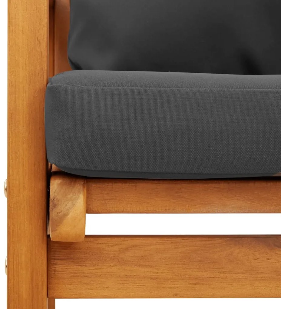 3 pcs conjunto lounge de jardim c/ almofadões acácia maciça