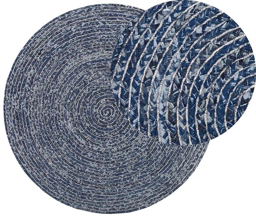 Tapete de algodão ⌀ 140 cm azul escuro BULUCA Beliani