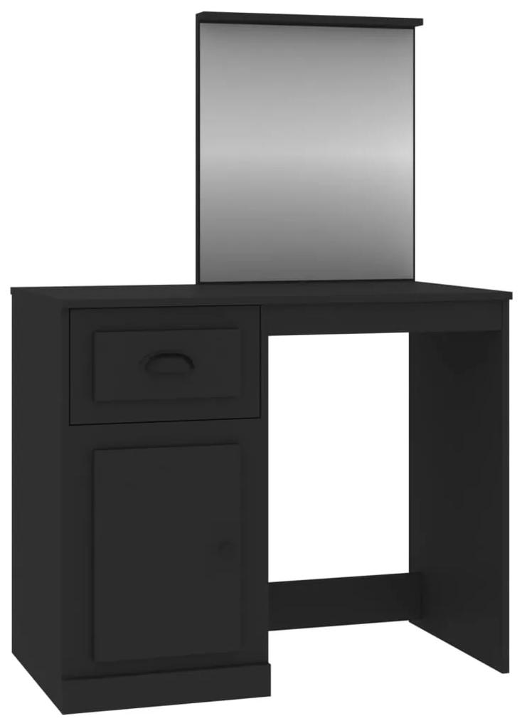 Toucador com espelho 90x50x132,5 cm derivados de madeira preto